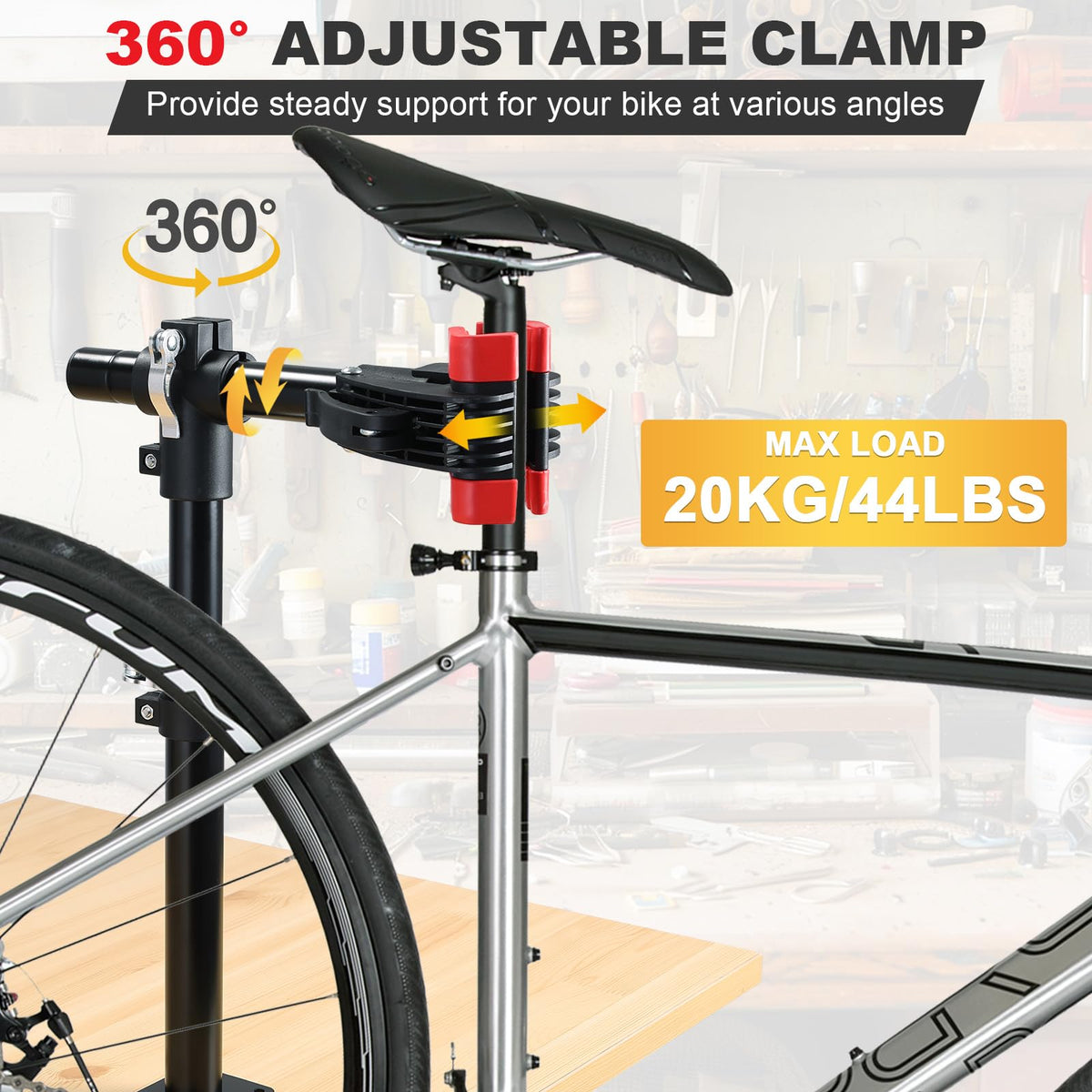 Bike Repair Stand, Wall Workbench Mount Rack Height Adjustable