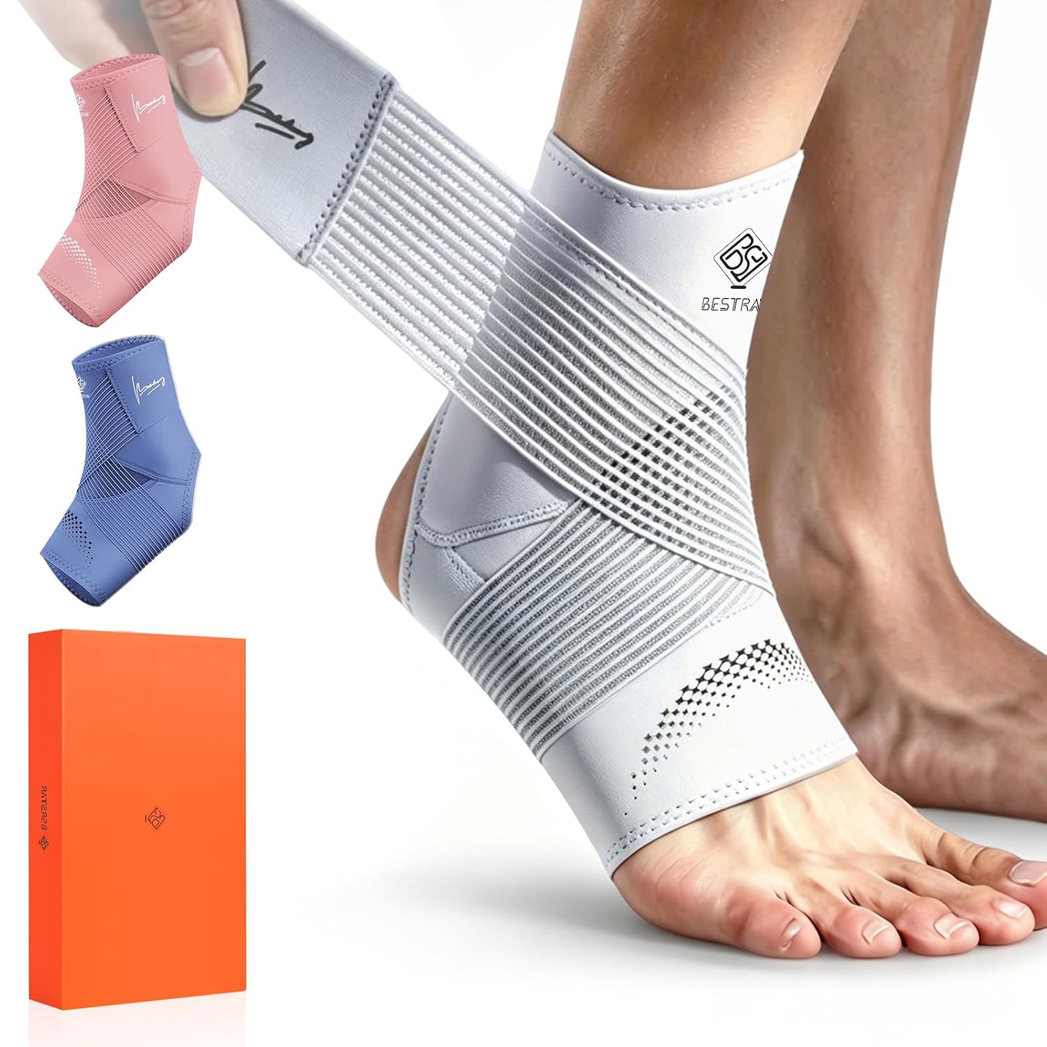 Ultra-Thin Ankle Brace for Women Men, Breathable Compression Ankle Support for Sprained Ankle, Achilles Tendonitis &