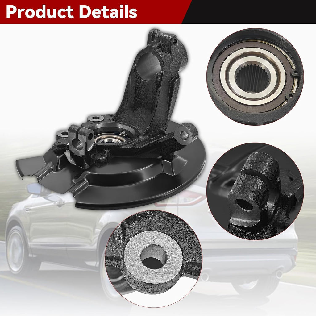 Front Right Wheel Bearing & Steering Knuckle Fit for Ford Escape
