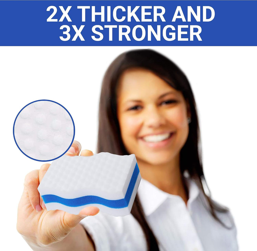 (25 Pack) Extra Durable Eraser Sponge by SCRUBIT - Kitchen, Bathroom, Floor & Wall Cleaner -Melamine Magic Cleaning