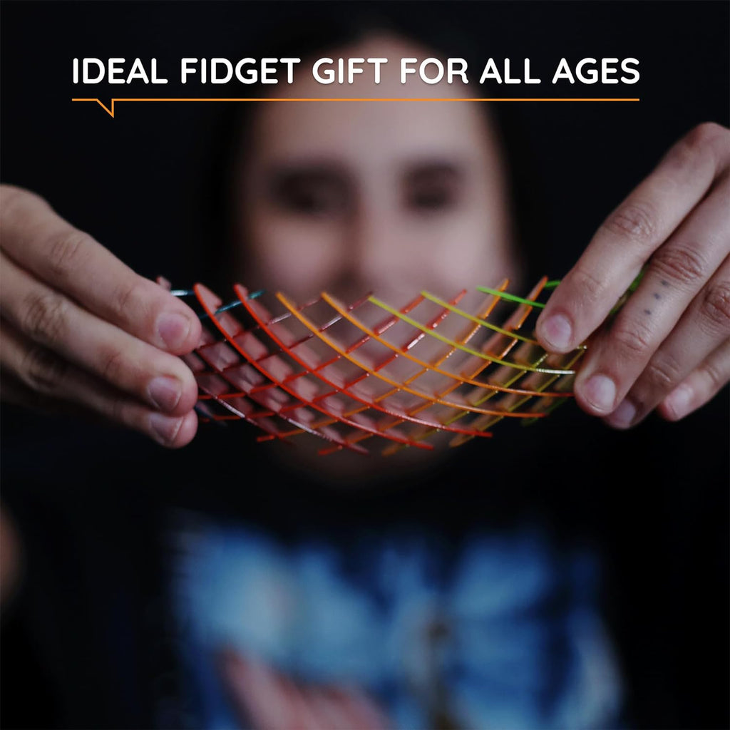 Worm 3D Sensory Figgy Fidget Toy, Rainbow, Small | Quiet Fidget Toy: Sensory Figgy toy for focus and stress relief;