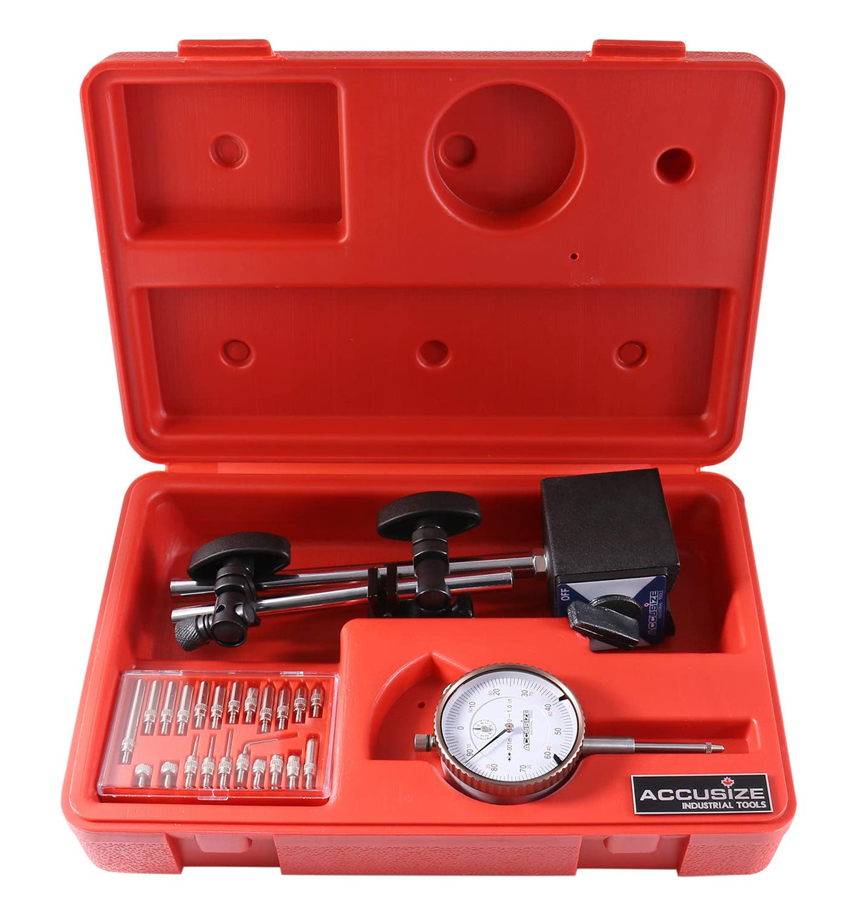 Accusize 3 Pc Magnetic Base and Dial Indicator Set
