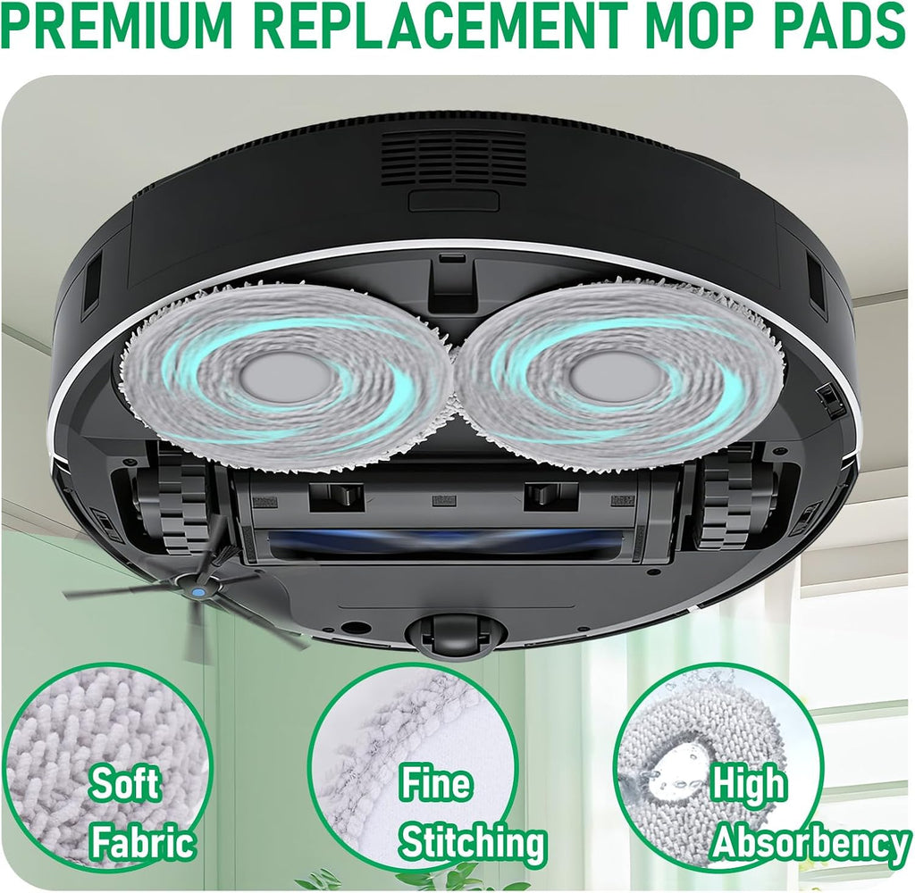 12-Pack Washable Mop Pads Replacement Compatible with ECOVACS DEEBOT X5 Pro/X2/X1/T50/T30S/T20/N30 Omni Series