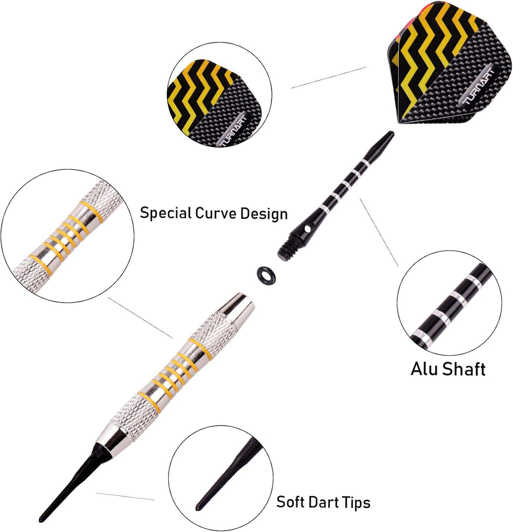 Darts Plastic Tip 9 Pcs 18 Grams Professional Soft Tip | Darts Set for Electronic Dartboard with 50 Extra Tips 9