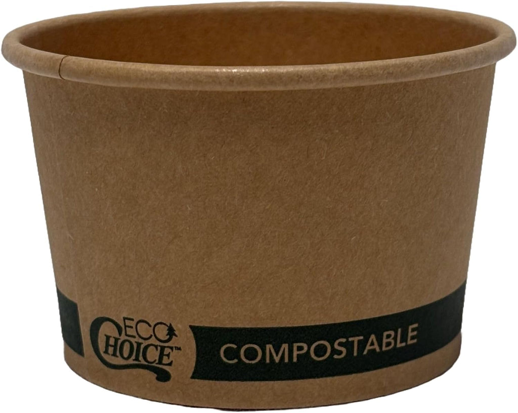 4 Ounce Souffle Cups and Lids - 100% Biodegradable and Compostable - 50 Pack