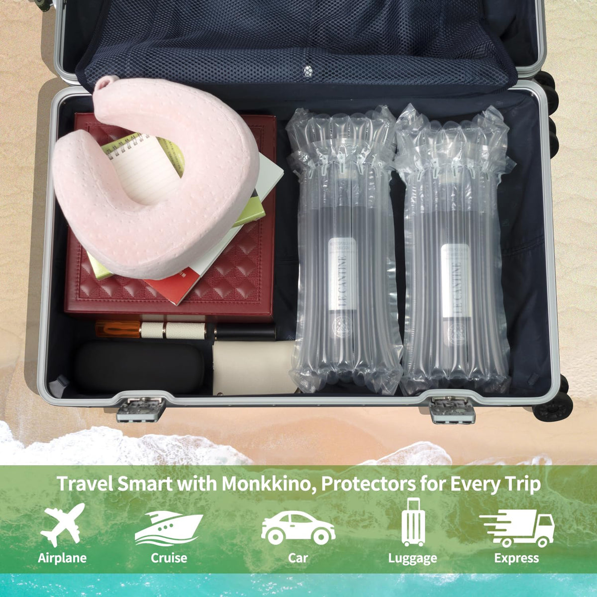 30 Pack Wine Bags for Travel, Inflatable Bottle Protector Sleeve