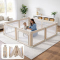 Foldable Baby Playpen with Mat, Foldable Baby Fence Play Yards for Babies and Toddlers, Play Pen with Breathable Mesh
