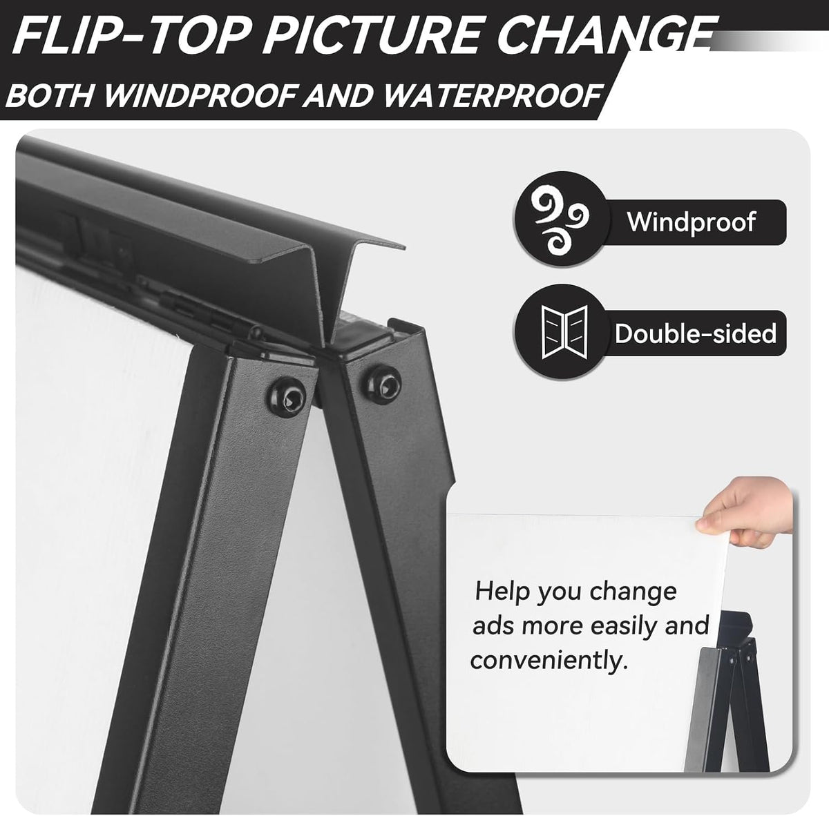 A-Frame Sidewalk Sign Heavy Duty Sandwich Boards 24x36 Inch(Frame Only)