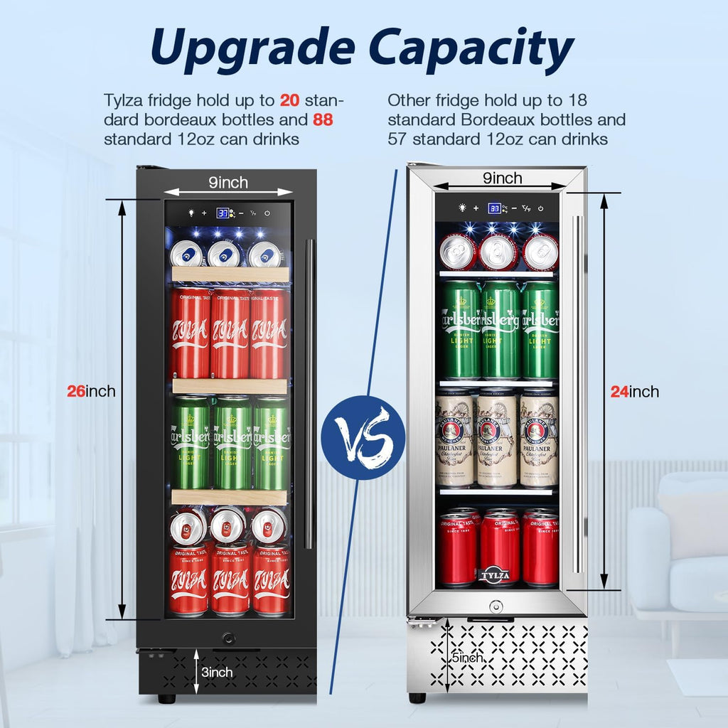 24" Dual Zone Wine and Beverage Refrigerator Quiet Black