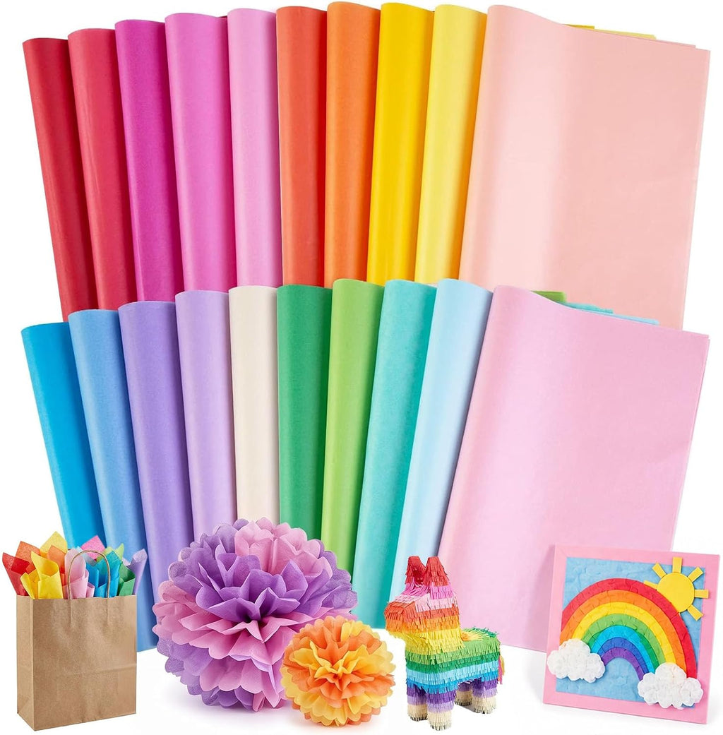 Tissue Paper 330 Sheets, 14 X 10 inch 20 Colors for Gift Bags