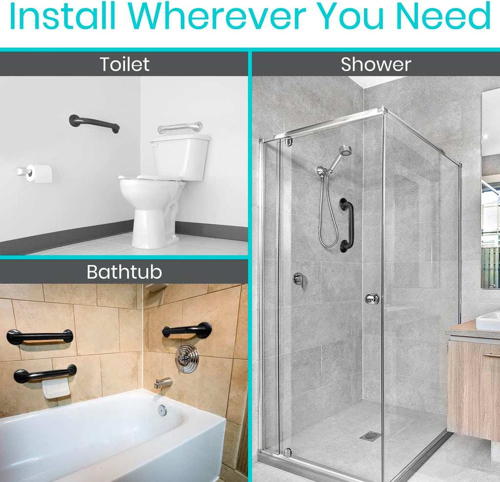 Grab Bar for Showers - Bathroom Antislip Handrail for Seniors, Elderly Assistance Product, Heavy Duty Shower Handles