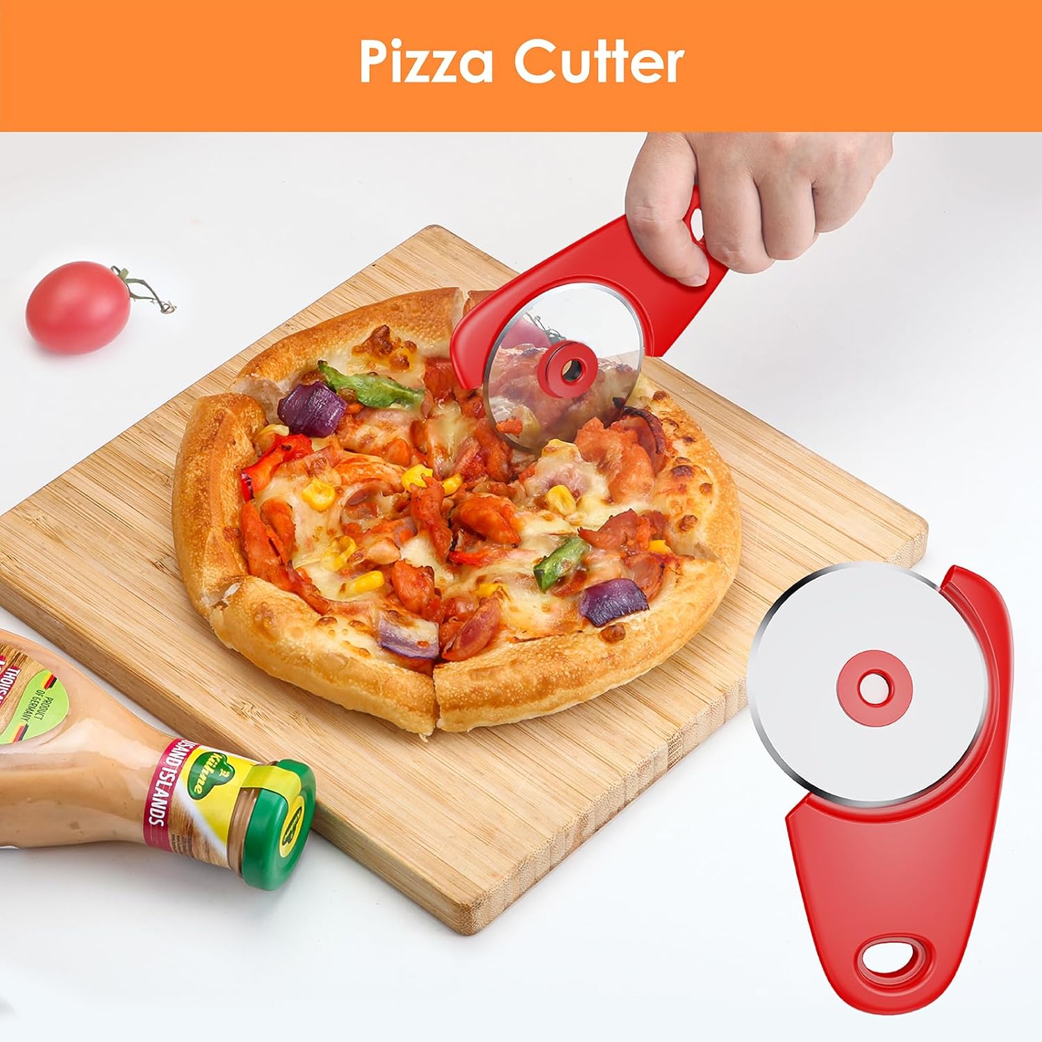 Kitchen Unique Gadgets Set 6 Pieces, Space Saving, Cheese Grater, Bottle Opener, Fruit Vegetable Peeler, Pizza