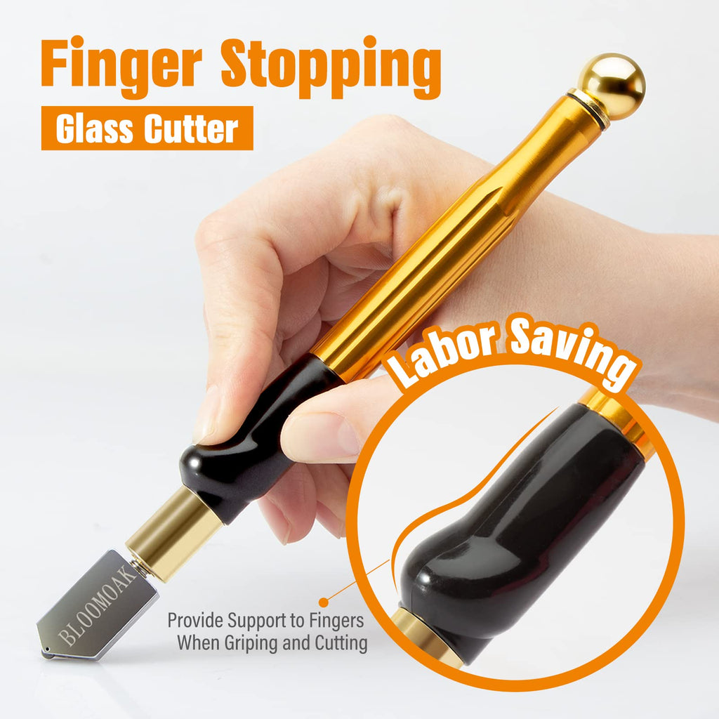 Professional Carbide Tungsten Alloy Handle Glass Cutter Tool with Range 2-20mm Professional Cutter for Thick Glass