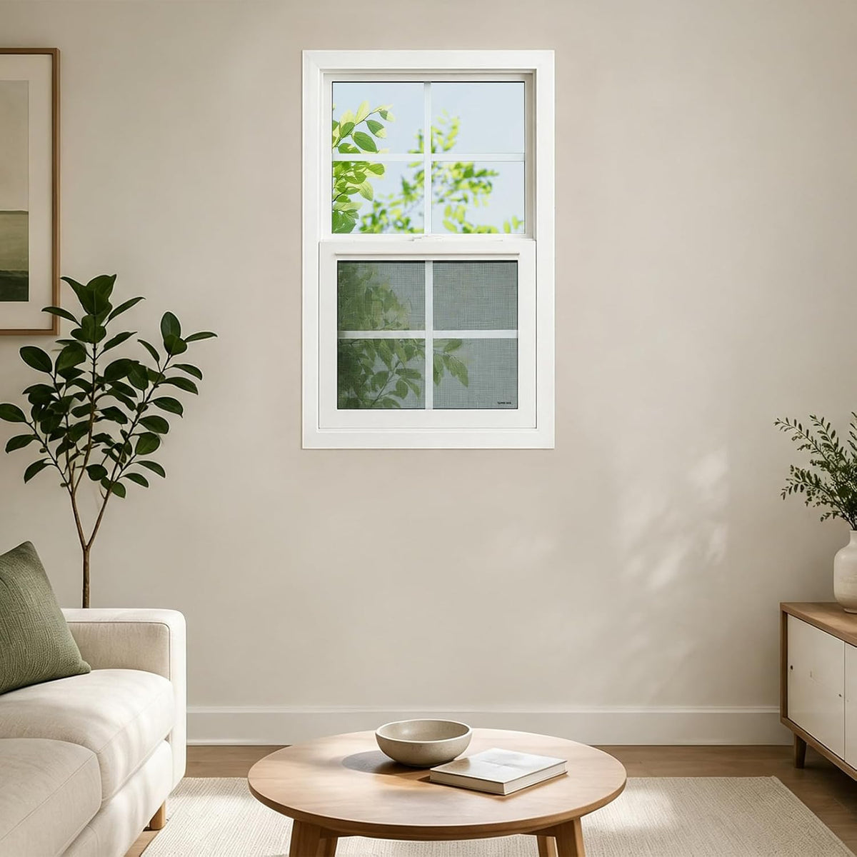 24" x 36" Vinyl Single Hung Window,3.22" Thickness (with Grild)