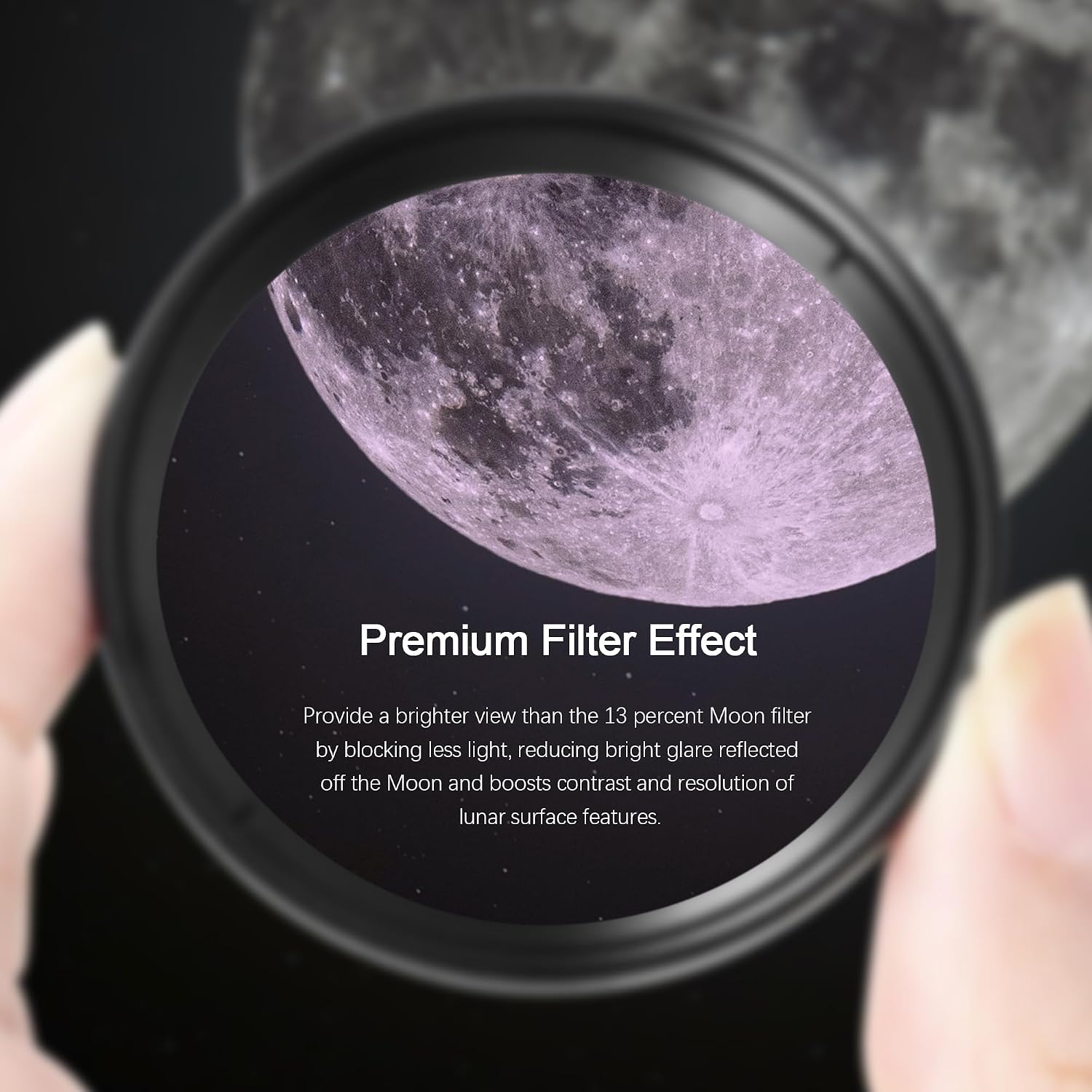Moon Filter for Telescope 2 Inch Crystalview Moon Lunar Filter | Reduce Moon Glare, Enhance Lunar Crater Detail