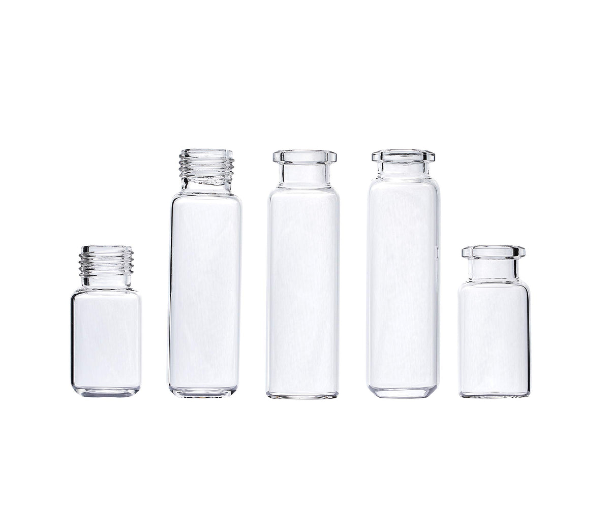 Scientific 20ml Headspace Sample Vial, Clear Glass, 20mm Crimp-top, Rounded Bottom (Pack of 100)