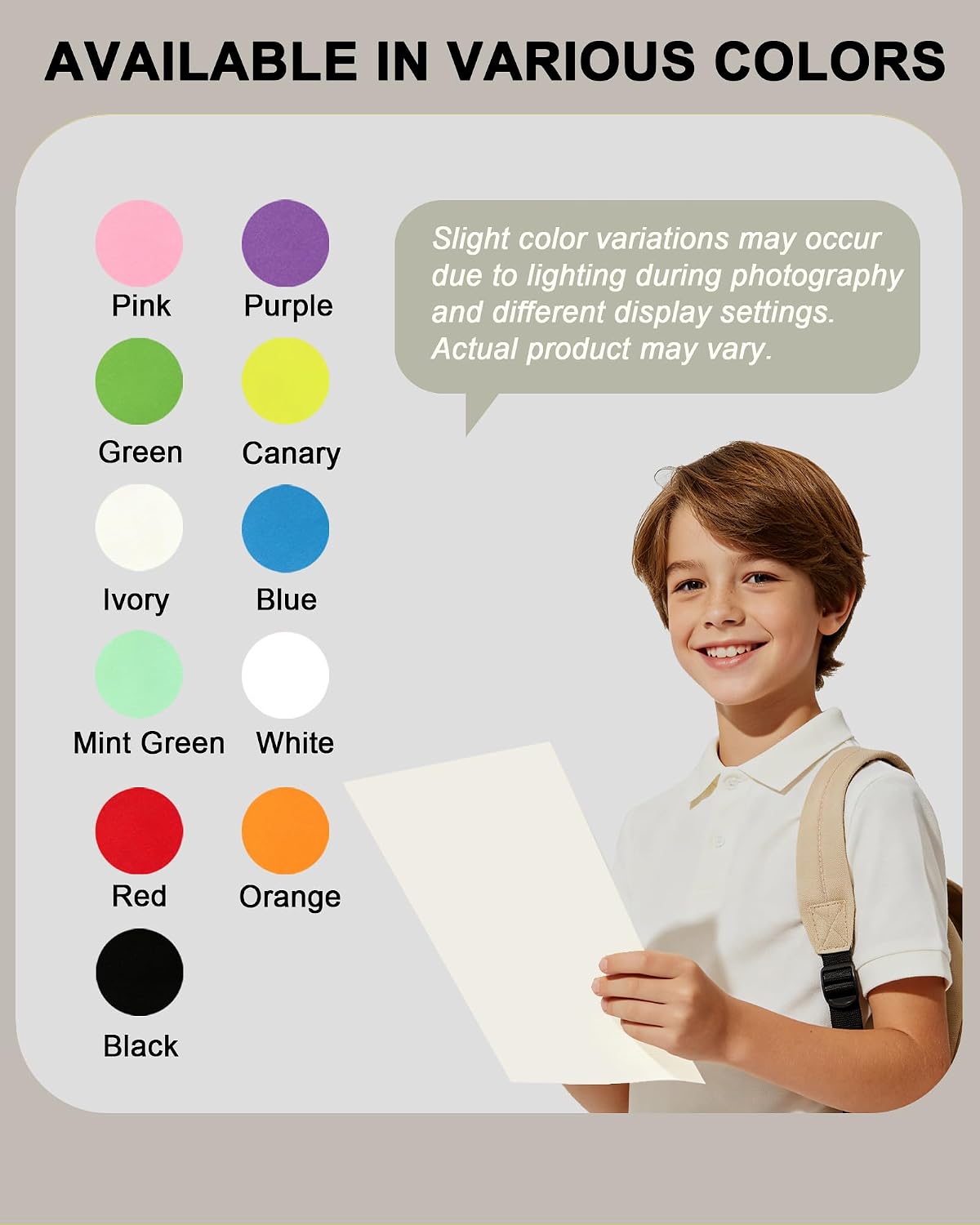 Cream Cardstock Paper, 110lb/199gsm Heavy Cardstock, Colored Multi-Purpose paper, 8.5" x 11" 100 Sheets (1 Reams)