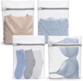 4Pcs Durable Fine Mesh Laundry Bags for Delicates 12 x 16 Inches | (4 Medium)