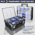 5 Tier Stackable Tool Box with Wheels, Rolling Tool Box Organizer