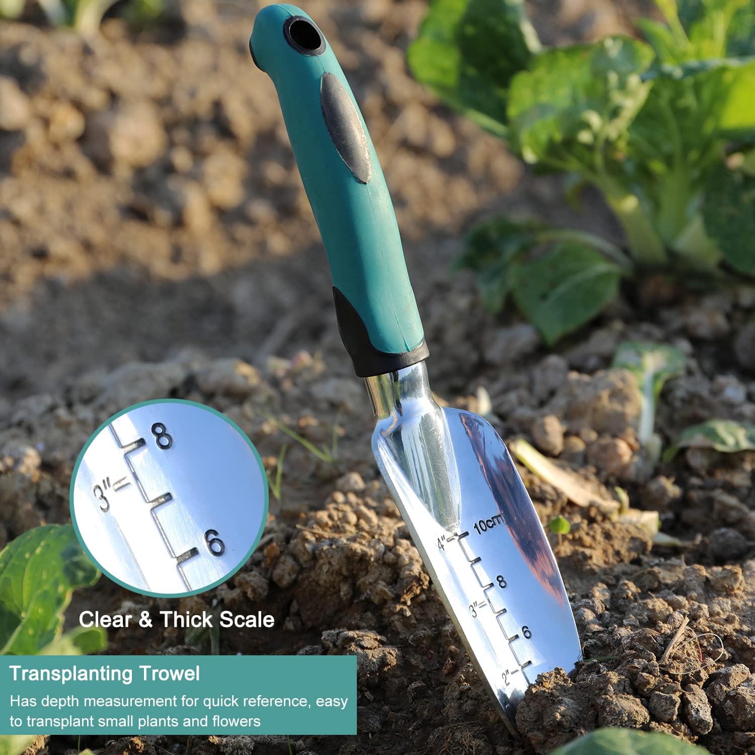 Garden Tools Set, 3 Piece Heavy Duty Gardening Tools Cast Aluminum with Soft Rubberized Non-Slip Handle, Durable