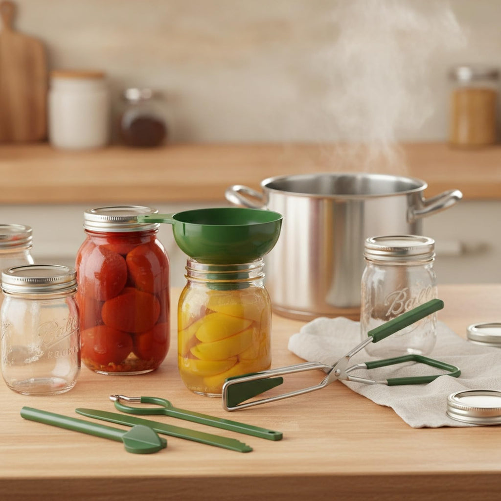 7-Piece Canning Tool Set for Home Food Preservation, PP Plastic Kit with Jar Lifter, Funnel, and Magnetic Lid Wand