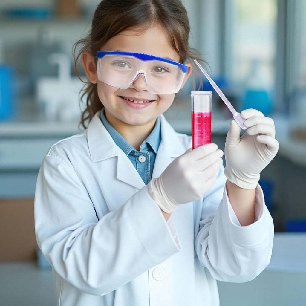 Kids Scientist Costume Lab Coat Doctor Pretend Play for Boys Girls, with Goggles Glasses ID Card Gloves