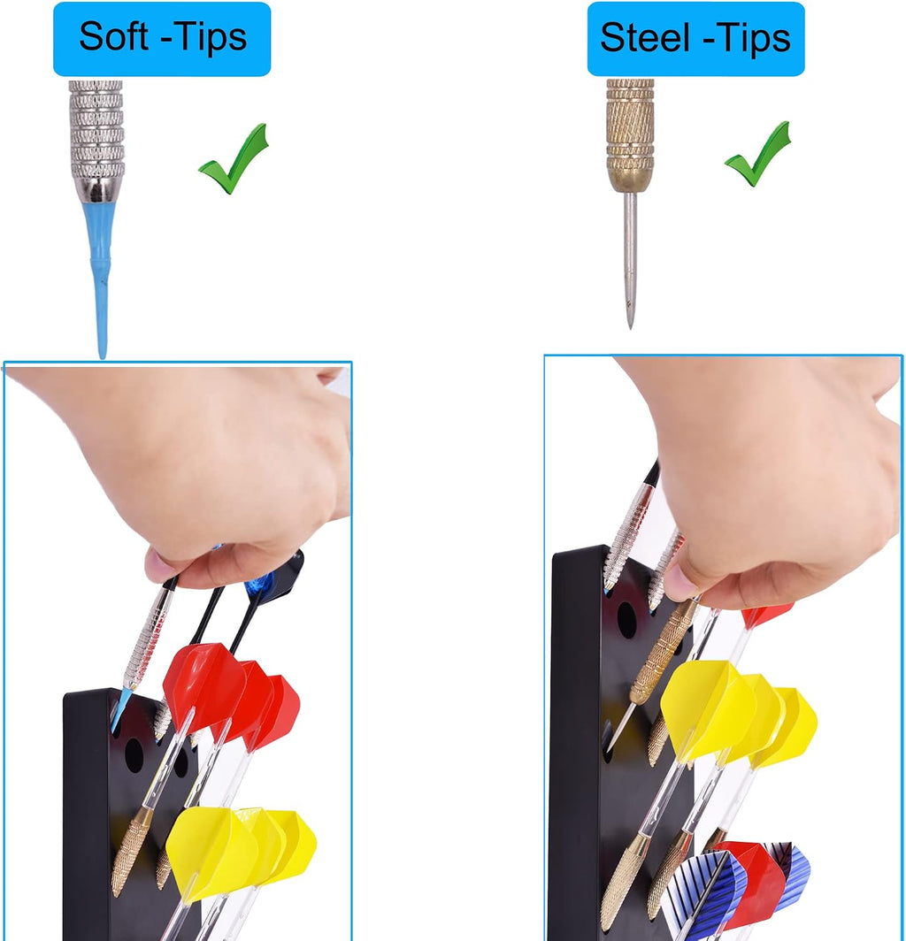 Dart Holder Wall Mount/Stand/Caddy/Display Rack Storage -Plastic -Hold 15 Steel or Soft Tip Darts W Screws -No Darts