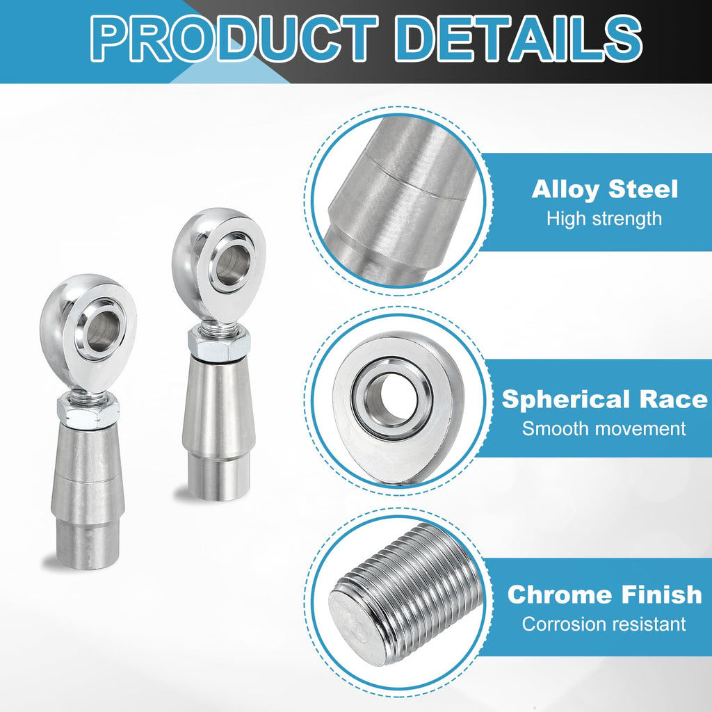 Kozelo 1/2"-20UNF Rod End Bearing Kit, 0.5" Left and Right Hand Thread