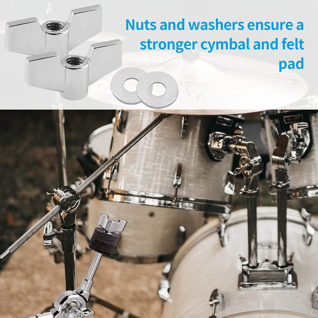 23 Pcs Cymbal Replacement Felt Accessories Kit Black For Drum | Felt Pads, Cymbal Sleeves, Wing Nuts, Washers
