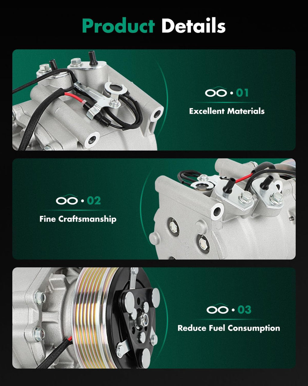 SCITOO AC Compressor fit for Honda for Civic 1.7L 2001