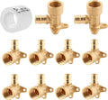 (10-Pack YVSKM) 1/2" PEX-A Expansion × 1/2" Female NPT Brass Drop Ear Elbow, Lead-Free Full Flow Threaded Connection Fitting, ASTM F1960, 90° PEX-A Pipe Connector for Plumbing & Water Supply