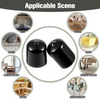 20 Pcs 3/4" Rubber Caps and Plugs, Round End Cap for Metal Tubing Protective Rubber Caps Black Vinyl Cover Screw Thread Protectors Assortment Kit for Metal Tube Rod Bolt Screw