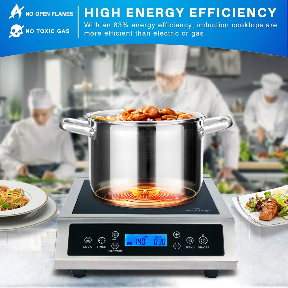 Professional Portable Induction Cooktop P961LS Silver/Black