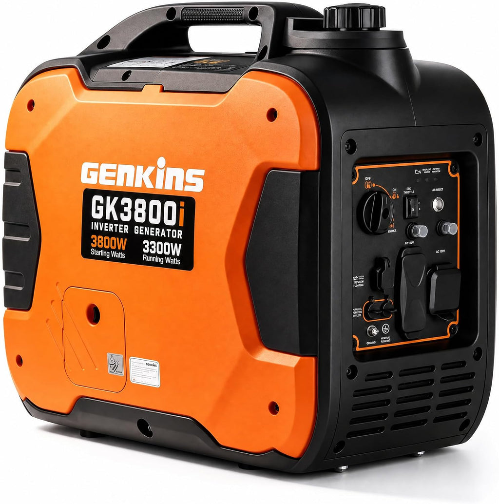 3800W Low Noise Gas Inverter Generator, Pull Start, Fuel Saving Portable Generator for RV, Camping and Outdoor Use