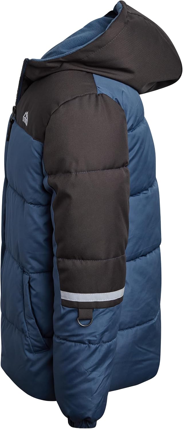 Boys Puffer Jacket Polar Fleece Lined Winter Coat | Warm Wind and Water Resistant Outerwear, Cozy Insulated Layer for
