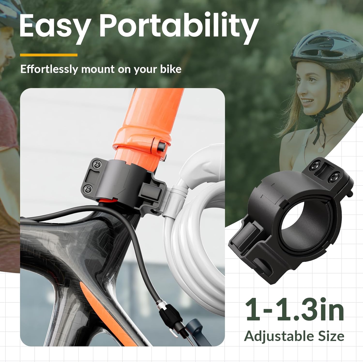 Bike Lock, Bicycle Lock 4 Feet Cable Lock 1/2 Inch Resettable Bike Lock Combination with Mounting Bracket, Bike