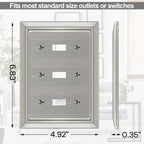 Metal Wall Plate for Electrical Outlets, Applicable to Triple Toggle