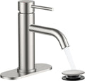 Bathroom Faucet 1 Hole, Single Handle Sink Faucets Brushed Nickel
