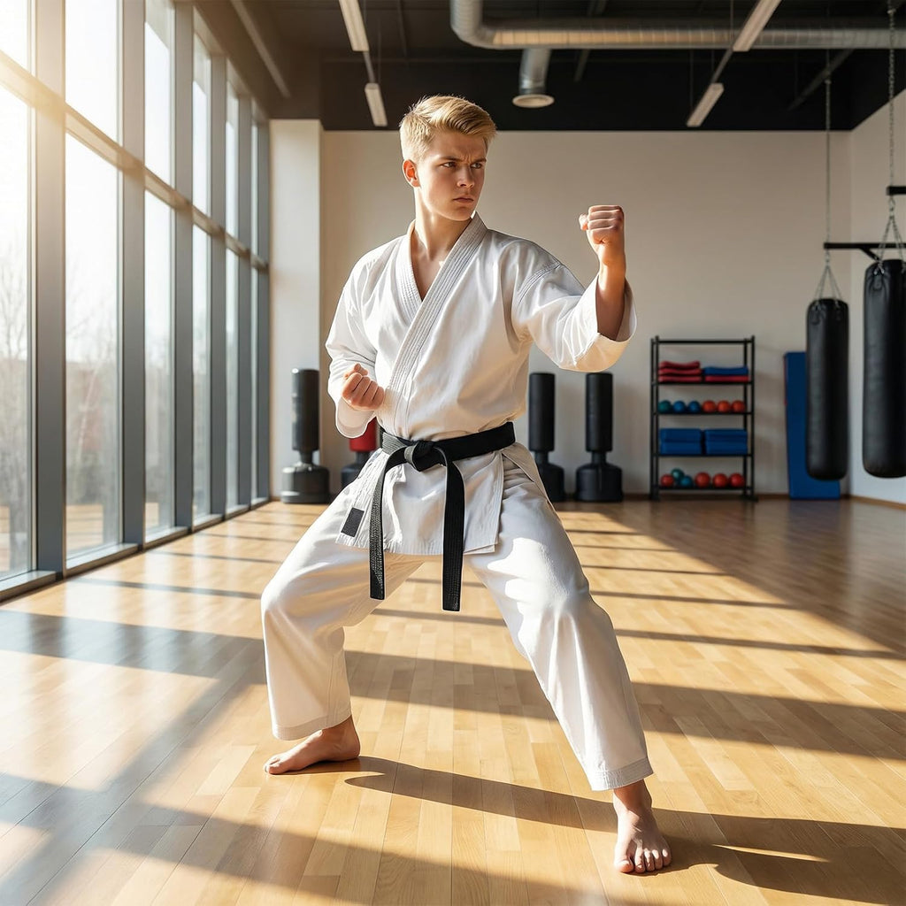 Martial Arts Belt,110 In Black Belt Martial Arts | Durable Karate Belts, Double-Layered Cotton Core