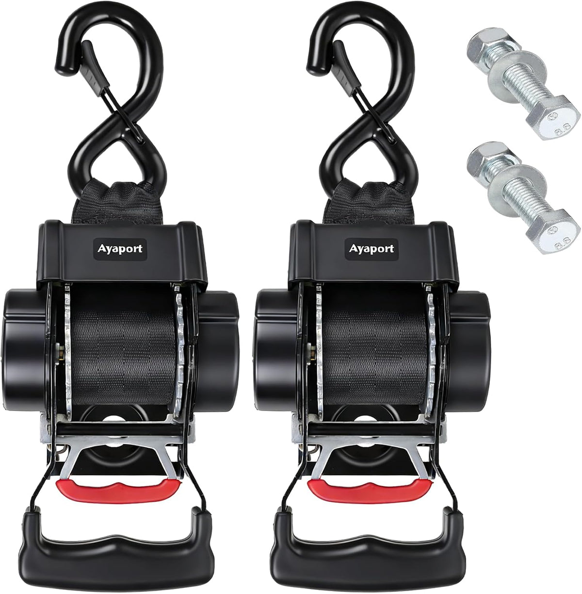 Ayaport Boat Retractable Tie Down Straps to Trailer 1.75in x 6ft