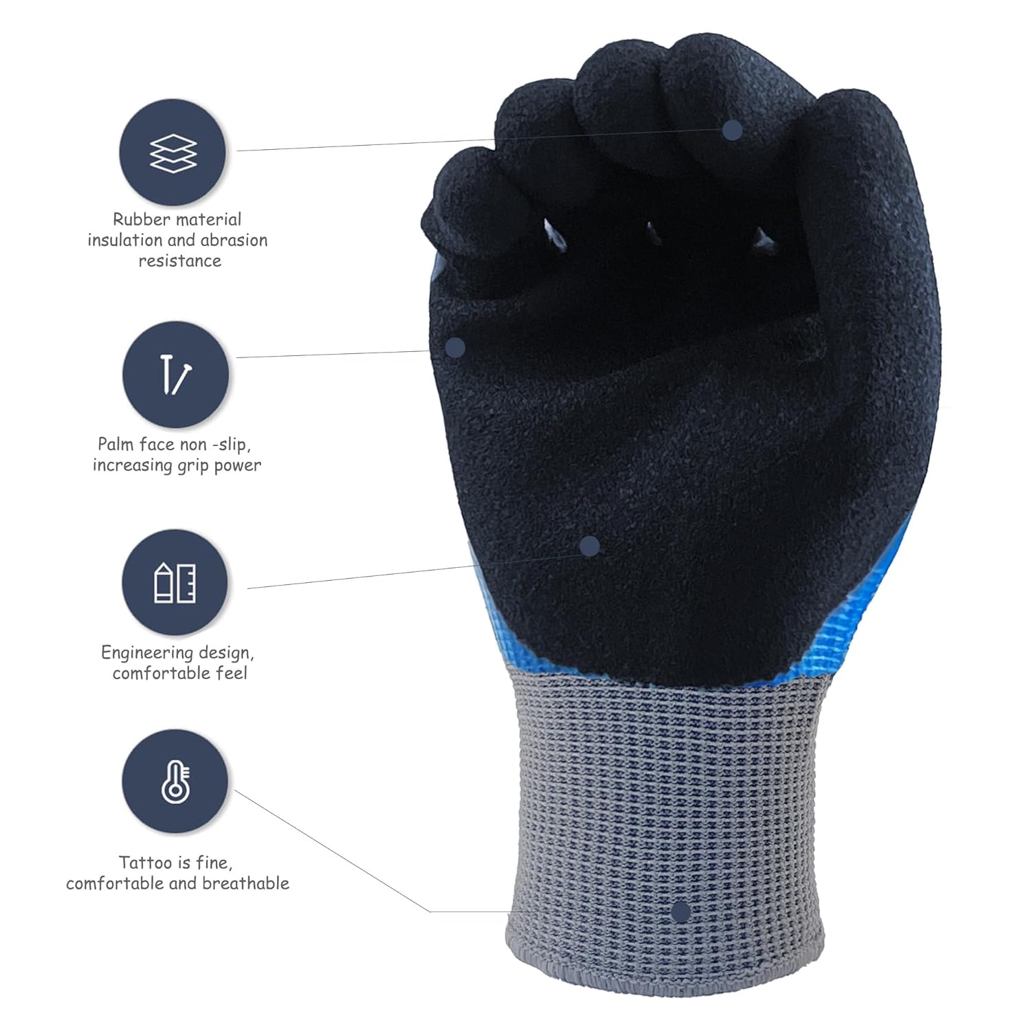 Insulated Electrician Gloves 1000V,ASTM D120 Certified High Voltage Resistant Flame Retardant Work Gloves, Electrical
