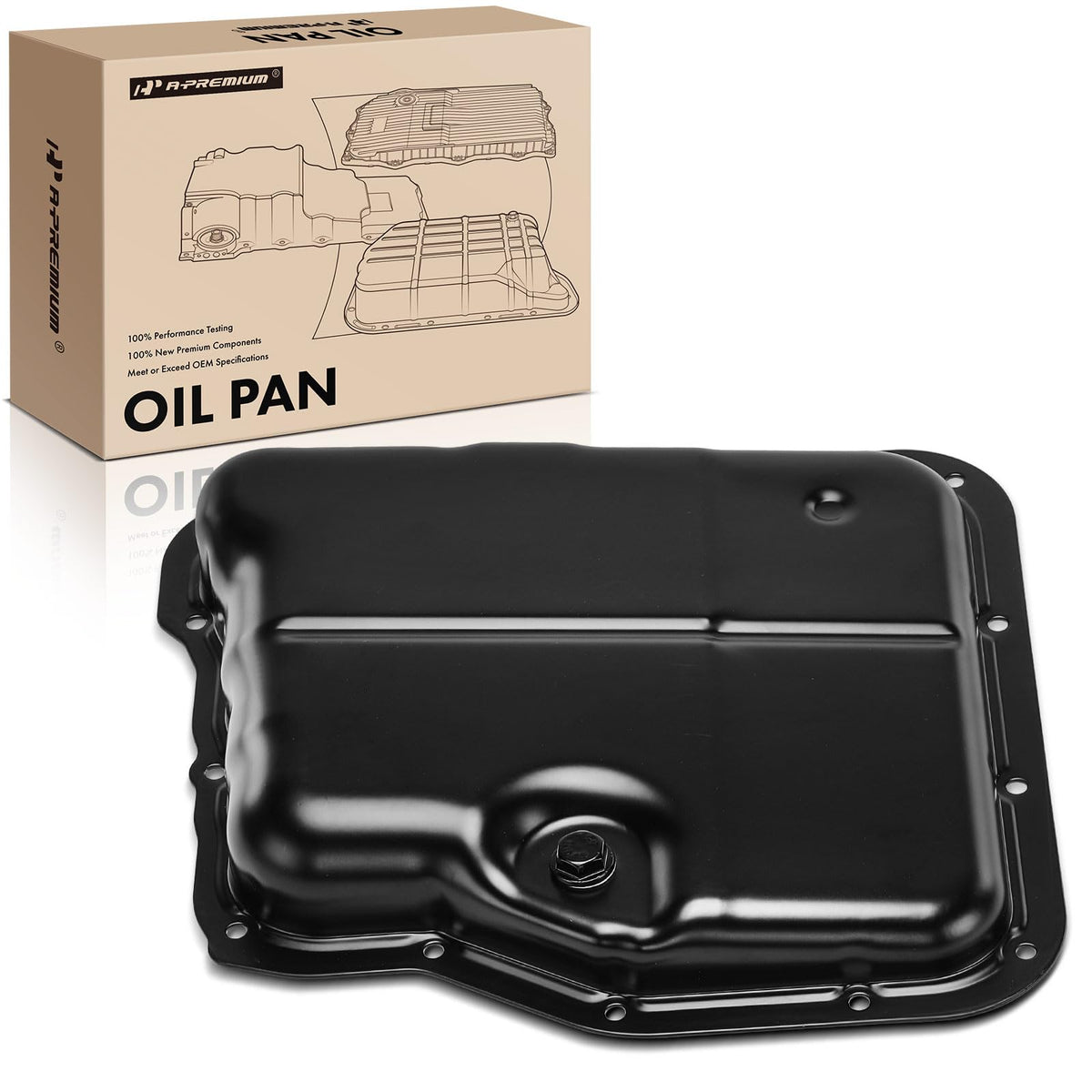 A-Premium Transmission Oil Pan with Drain Plug Compatible with Subaru