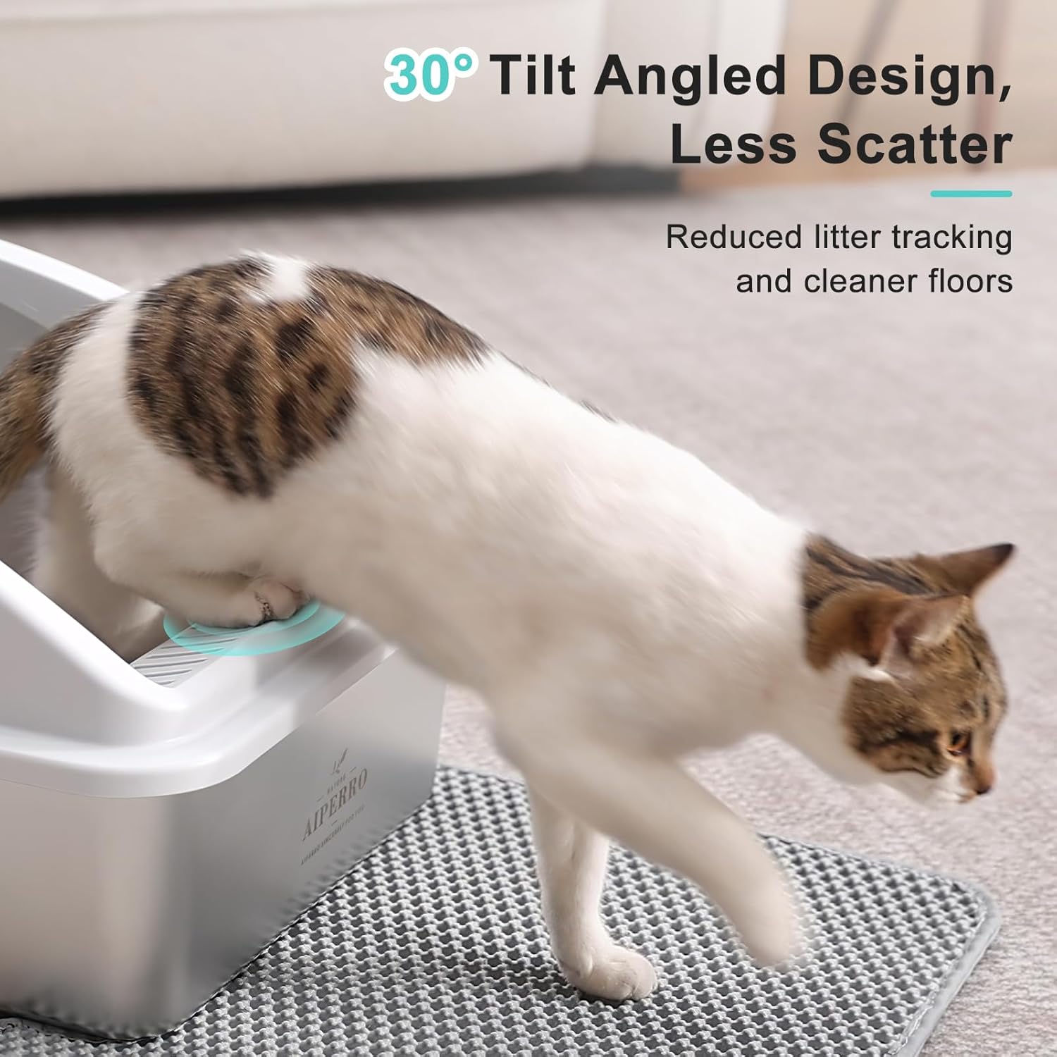 Stainless Steel Litter Box | XL Enclosed Cat Litter Boxes with Lid for Big Cats | High Sided, Anti-Urine Leakage |
