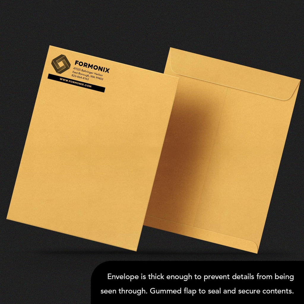 Customize Your 9" x 12" Catalog Envelopes - Upload Your Black & White Logo/Design and Return Address - Custom