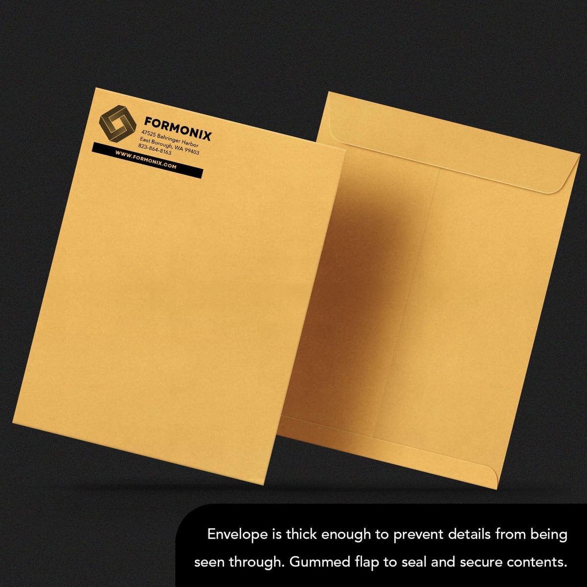 Customize Your 9" x 12" Catalog Envelopes - Upload Your Black & White Logo/Design and Return Address - Custom