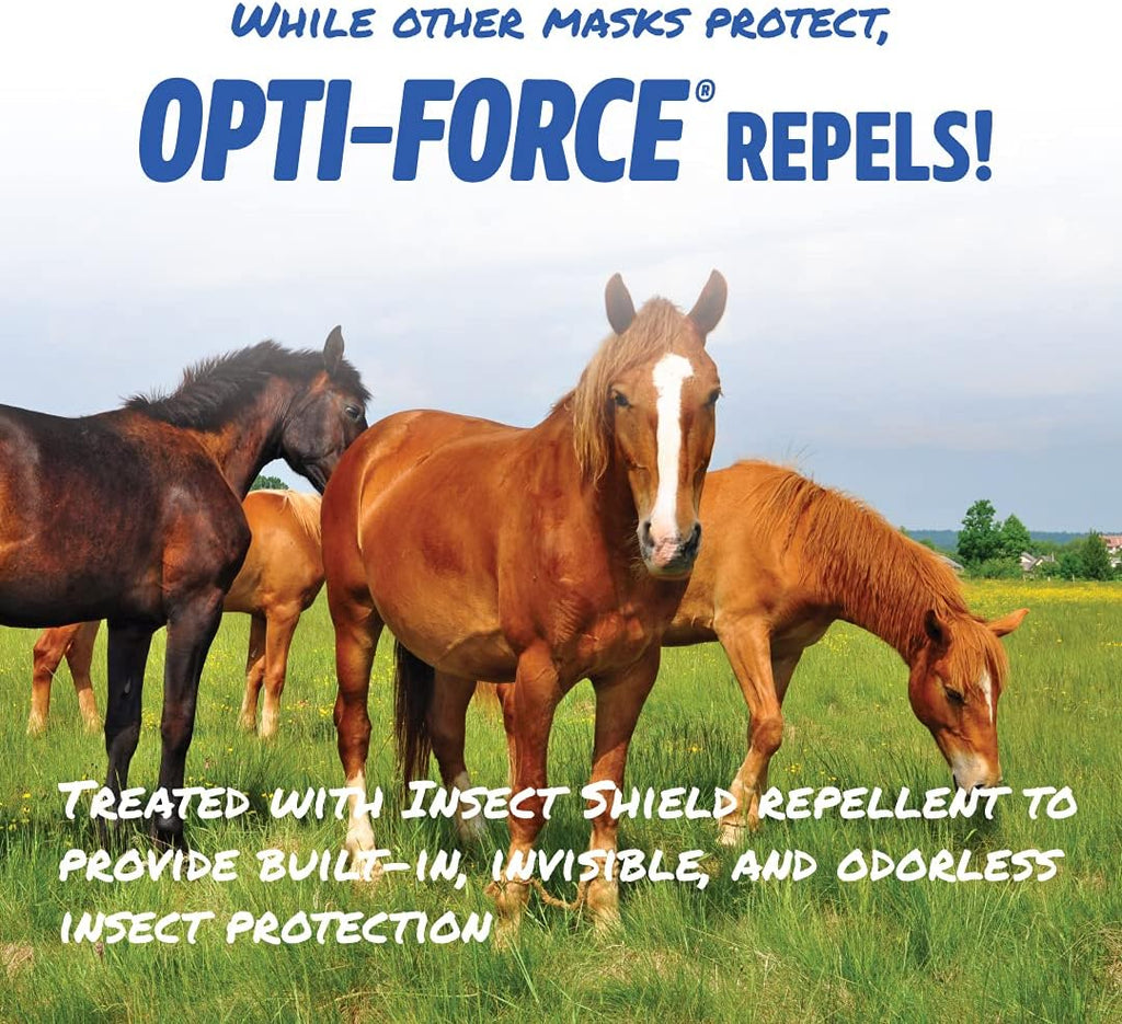 Opti-Force Horse Fly Mask with UV Protection, Standard, No Ears