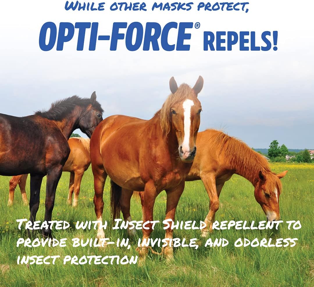 Opti-Force Horse Fly Mask with UV Protection, Standard, No Ears
