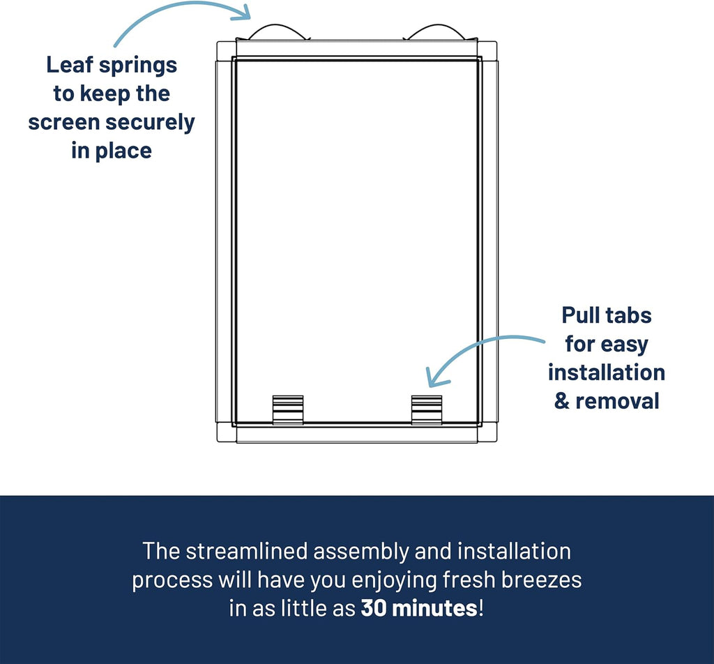 Window Screen Replacement Kit, 36", 48" and 60" Window Frames, White or Bronze, with Screen Mesh Roll. Easy