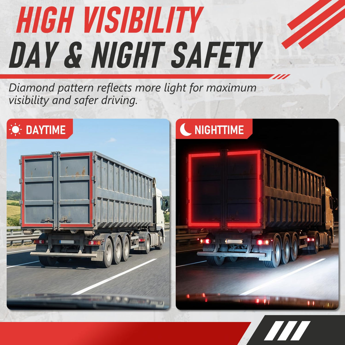 Red Reflective Tape 2 in x 30 ft Self-Adhesive Safety Trailer Tape