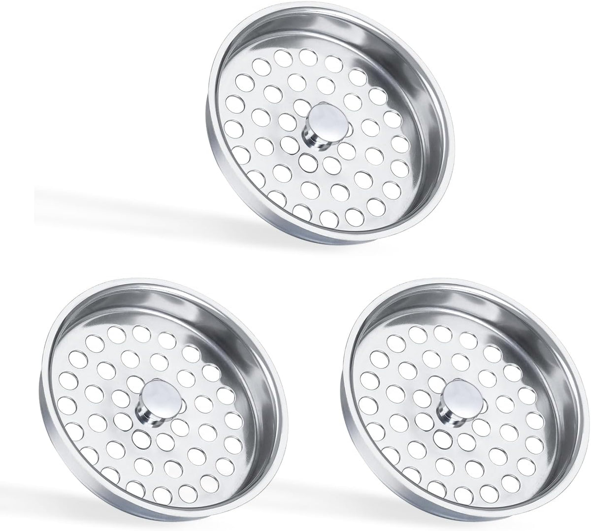 3-1/2" Garbage Disposal Strainer, Commercial Sink Basket (3-Pack)
